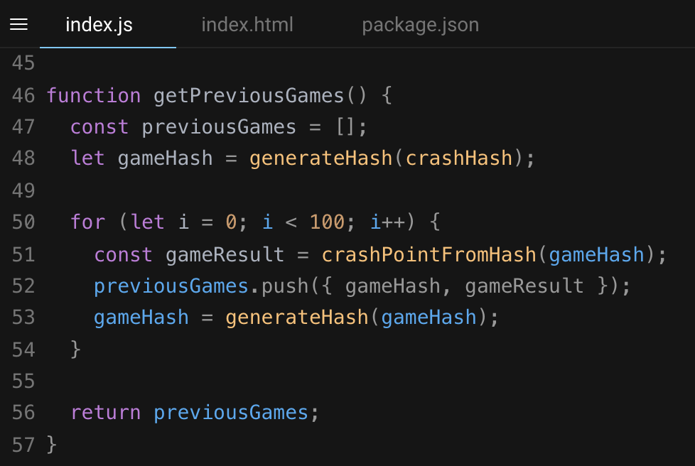 Generated crash point from hash